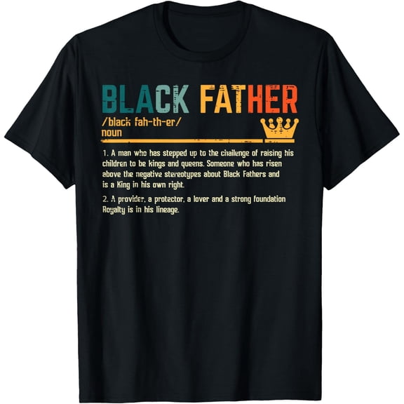 Black Father Definition African American Dad Vintage Funny Gifts Father's Day T-shirt