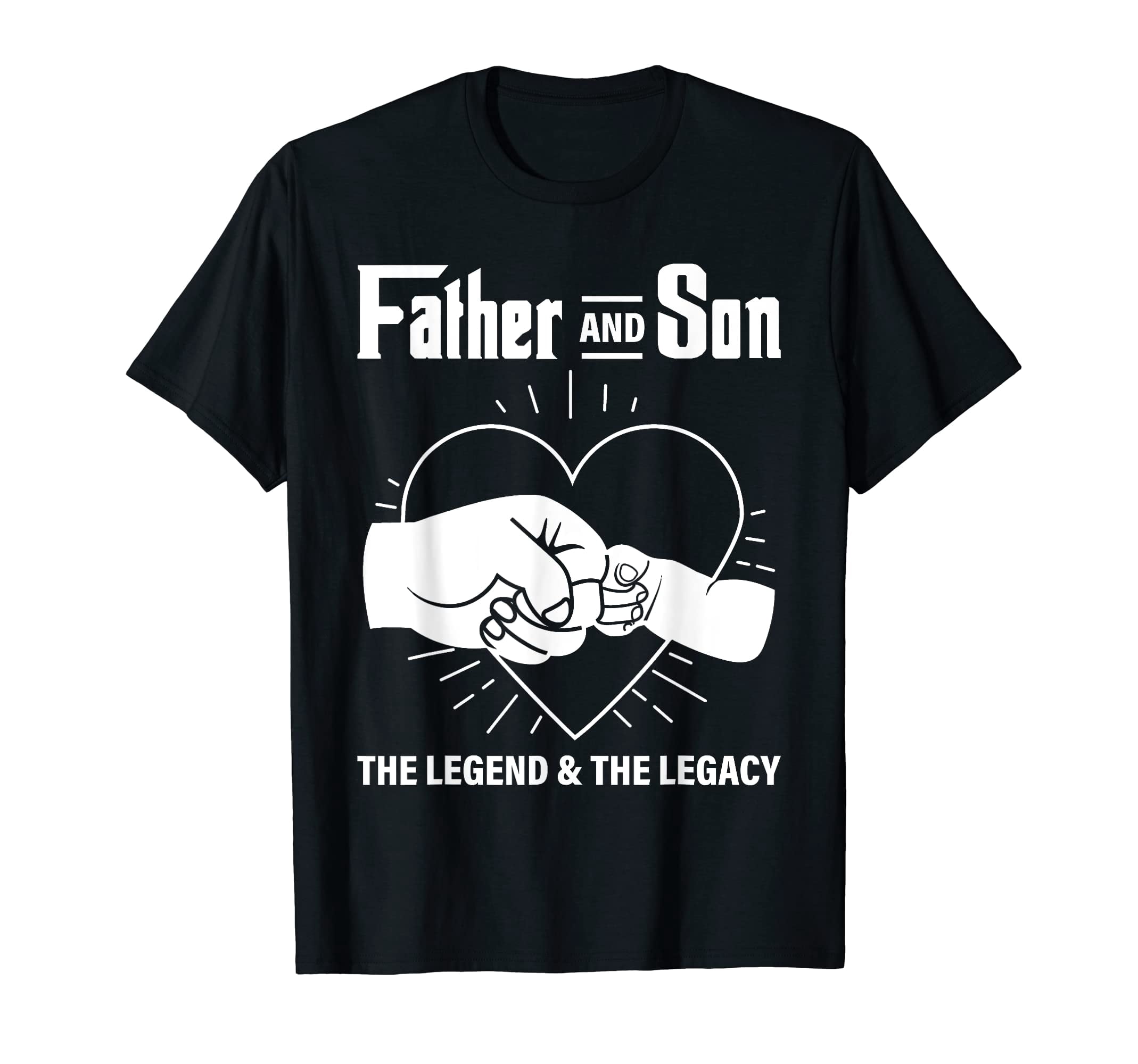 Black Father & Son Heart Design T-Shirt - Celebrate The Legend & The ...