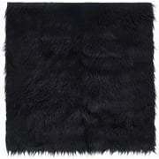 Black Faux Fur Fabric Soft Plush Shaggy Squares Pre-Cut Craft Fur Fabric