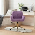 Black Faux Fur Home Office Chair Upholstered Elegant Desk Chair Makeup