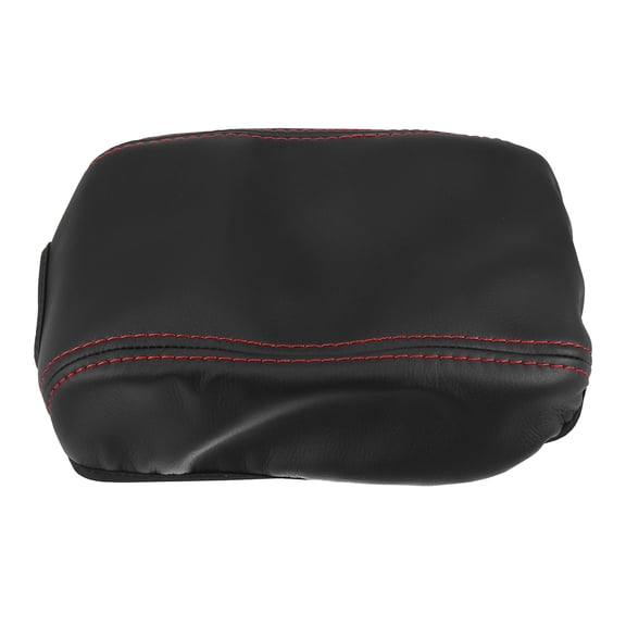 Unique Bargains Faux Leather Car Armrest Protector Cover Pad Replacement for Porsche Macan 2015-2020 Red Stitches,Black