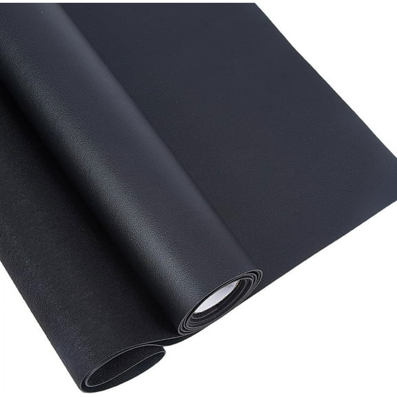 Black Faux Leather Fabric 135x30cm Soft Synthetic PU Leathercloth Flat Grain Imitation Leather Fabric for DIY Sewing Crafts Handbag Wallets Suitcase Books Covers Keychains Jewelry Making
