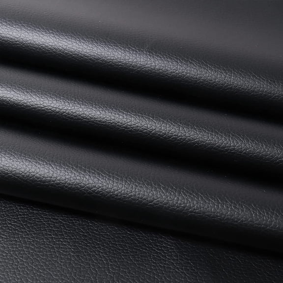 Black Faux Leather Fabric - 36in×54in Synthetic Imitation Leather Sheets 0.5mm Thick Vinyl Marine Weatherproof Material for Upholstery Crafts, DIY Sewings