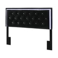 thumbnail image 1 of Black Faux Leather Headboard with LED Lights (Fits Queen and Full), 1 of 2