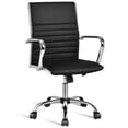 thumbnail image 1 of Black Faux Leather High Back Modern Classic Office Chair with Armrests, 1 of 5
