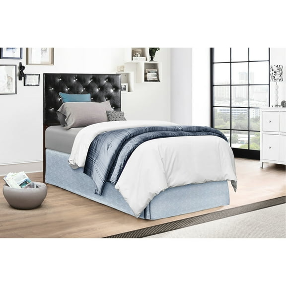 Black Faux Leather Panel Headboard - Adjustable Height From 41 To 53 Inches For Tall Mattresses Foam Filled Easy Clean And Mount Bed Or Wall Cover Bed/wall Appearance