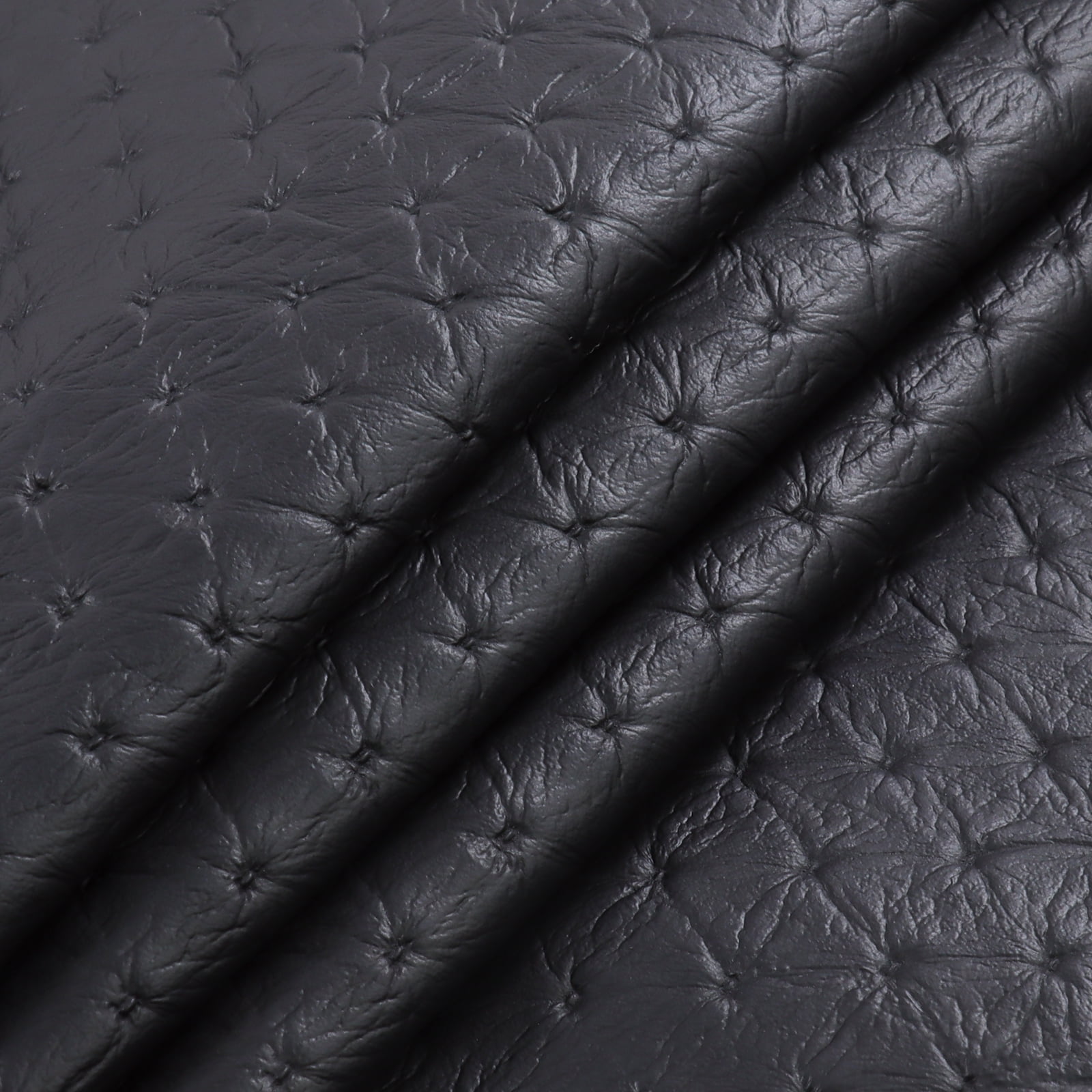 Black Faux Leather Sheet Vinyl Marine Material Upholstery Cover& Replace Sewing Sold by the Yard
