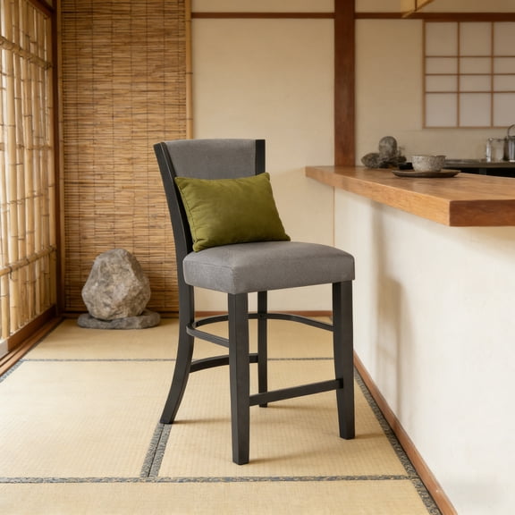 Black Faux Leather Swivel Bar Stools Set of 2, Adjustable Height Loop Back with Chrome Base, Modern Stools for Small Home Bar & Kitchen Counter