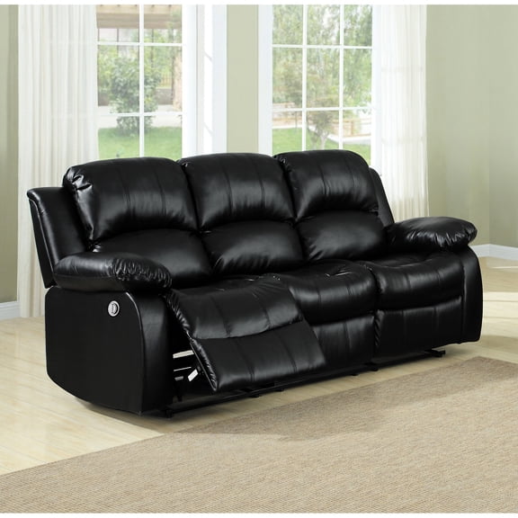 Black Faux Leather Upholstery | Gentle Pull Release Mechanism | Offer Comfort and Style in Living Area
