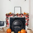 thumbnail image 1 of Black Faux Maple Leaf Vine Garland - 68.89" Halloween Leaf Decor for Home & Party - Spooky Plastic Ivy for Fireplace, Walls, Tabletop & Decorations, 1 of 6