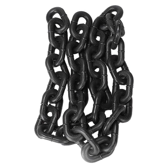 Black Faux Simulation Chain, Large Link Chain, Photo Prop Chain, Prisoner Accessory, 5Ft 1.5M Medium Size 3X2 Inch Link Heavy Duty Fake Chain For, Party Decor and Spooky Event Use