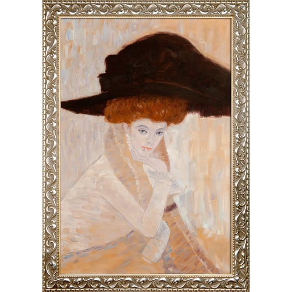 Black Feather Hat with Rococo Silver 24"X36"