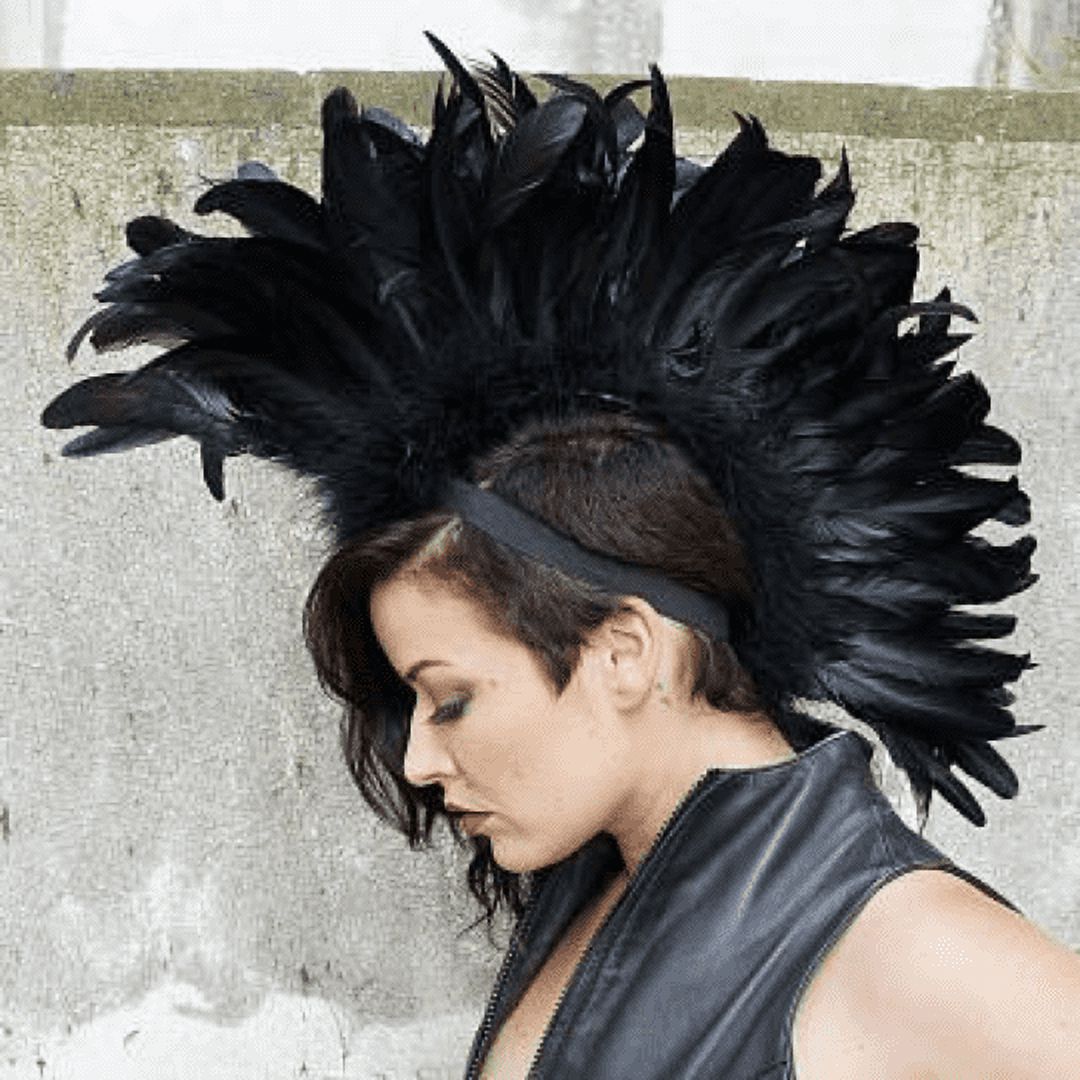 Black Feather Mohawk HDMH-CQ10-BL--IRID Zucker Feather  display picture 2
