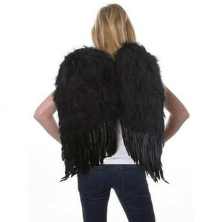 Black Adult Angel Wings - 38 inch by 29.8 inch - Black Feather Wing - Costume Wings - Large Angel Wings, Men's, Size: 38 x 29.5