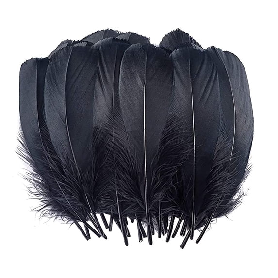 Black Feathers for Crafts, DIY Floating Feathers, Large Decorative Feathers for DIY Cosplay Wedding Party Halloween Decoration