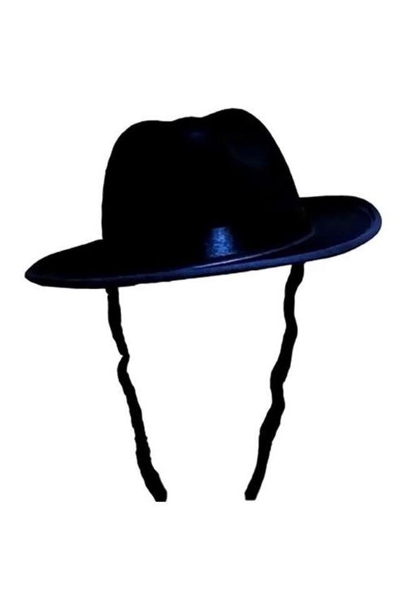 Black Fedora with Side Locks