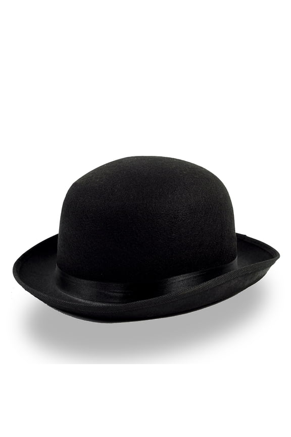 Steampunk Bowler Derby Hat Black Felt Victorian Brim Cap Movie Prop Costume Accessory