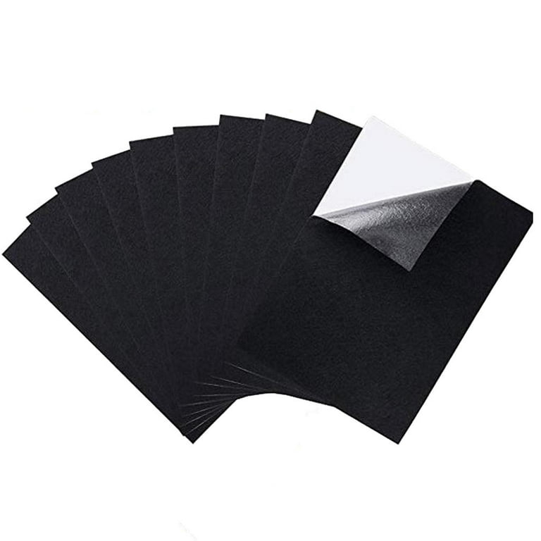 Black Felt Fabric Adhesive Sheets Multipurpose Velvet Sheet Sticky Glue  Back 