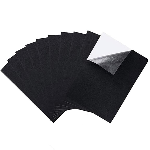 Black Felt Fabric Adhesive Sheets Multipurpose Velvet Sheet Sticky Glue Back