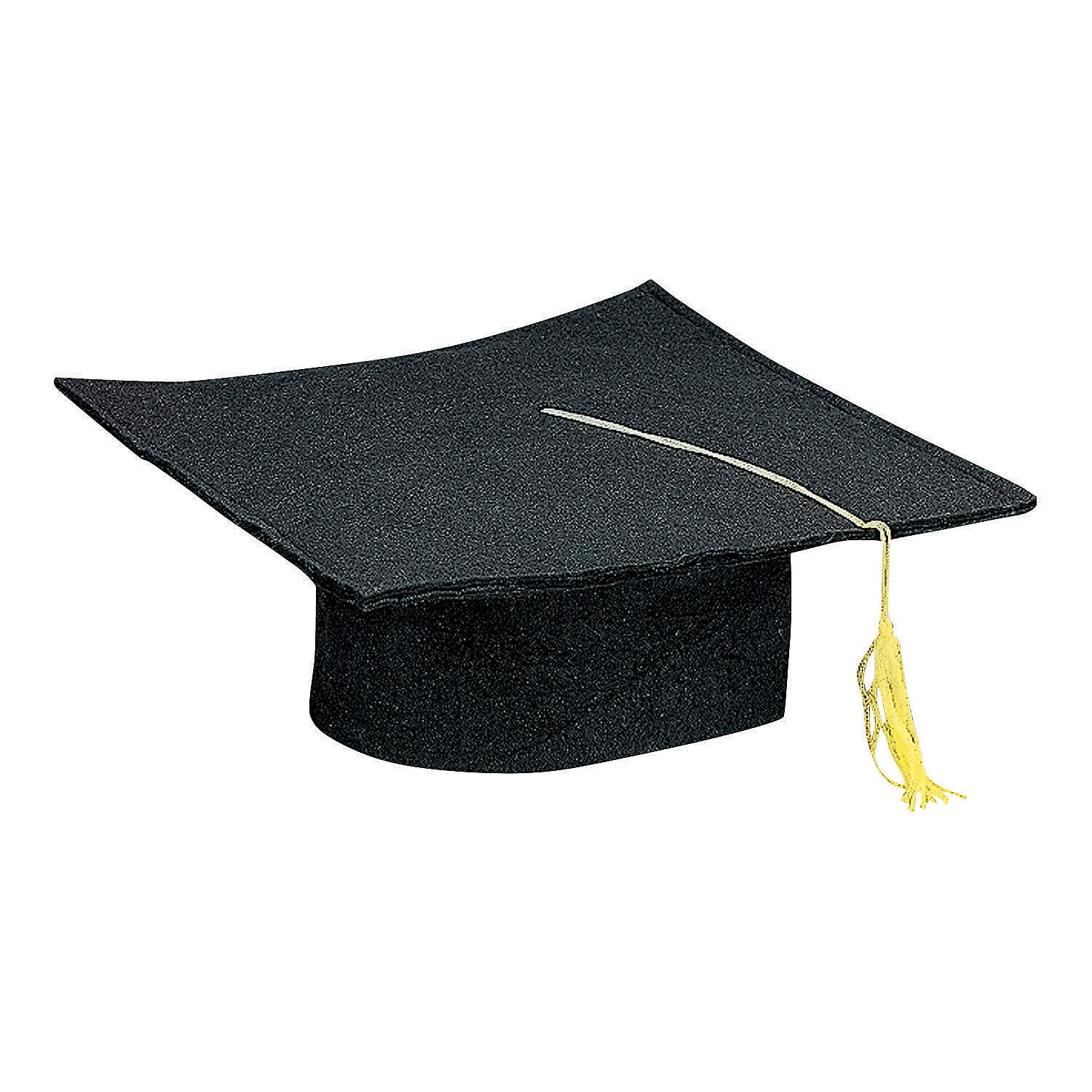Black Felt Graduation Caps - Party Wear - 12 Pieces