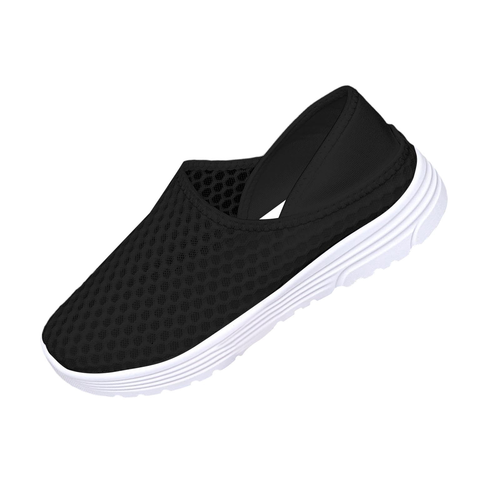 Black Female All-Purpose Mesh Hollow-Out Round Toe Shoes Large Size ...