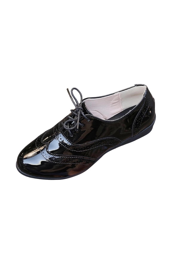 Black Female Casual Color Block Chunky Sole Tie Up Shoes 2026 Spring Summer Large Size Black