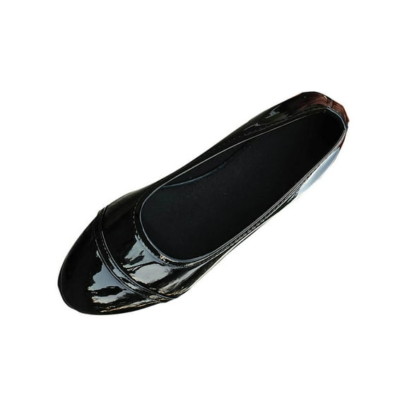 Black Female Casual Moccasins With Round Toe Solid Color And Low Heels For Daily Wear 2025 Comfort Fit