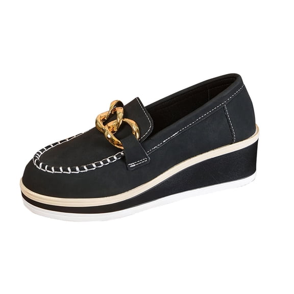 Black Female Casual Pumps With Suede Design Round Toe And Low Heels For Everyday Use 2025 Stylish