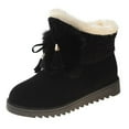thumbnail image 1 of Black Female Cozy Snow Boots With Fleece Lining And Sturdy Round Toe For Warmth And Protection In Snowy Conditions And Leisure Activities, 1 of 4