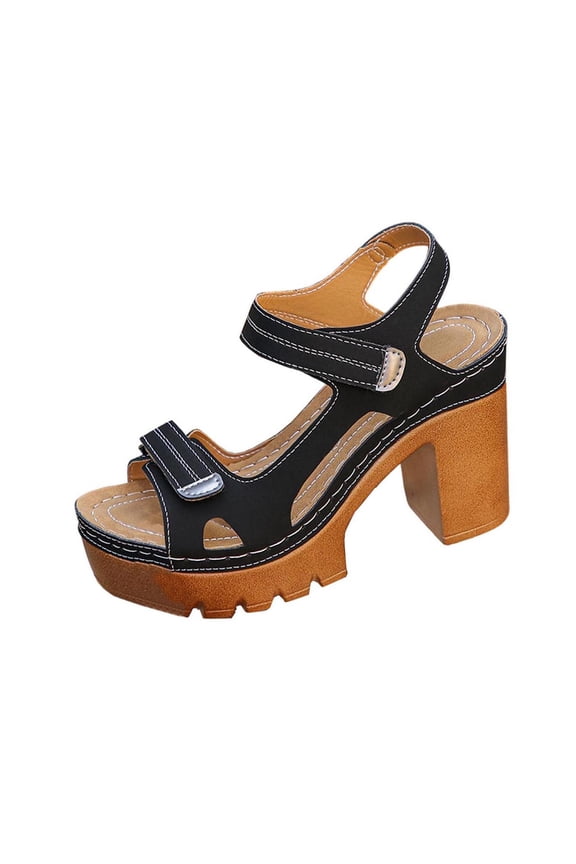 Black Female Fashion High Heels Sandals With Fish Mouth Design For Daily Adventures And Stylish Pu Heels 2026