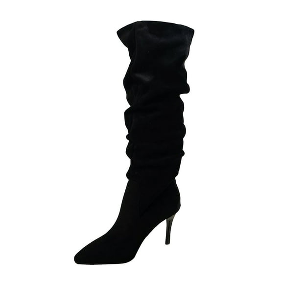 Black Female High Heel Footwear With Pointed Toe For Leisure Occasions And Daily Walking Comfort