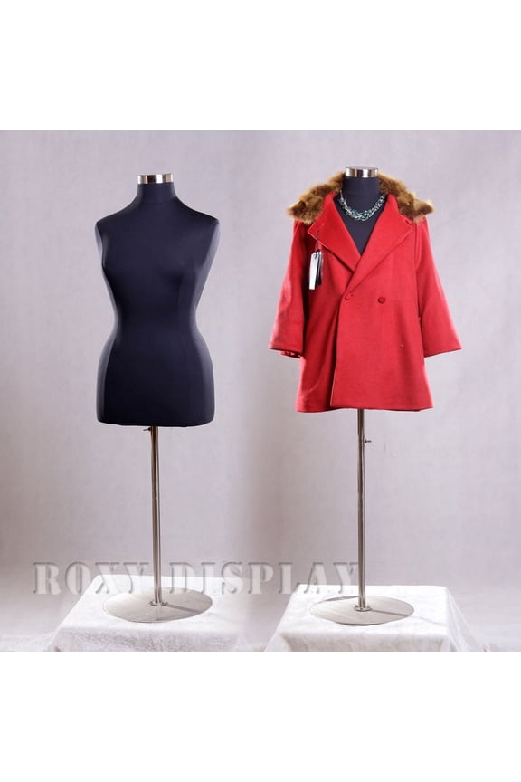 Black Female Large Size 14-16 Mannequin Dress Body Form #F14/16BK+BS-04