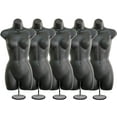 thumbnail image 1 of Black Female Mannequin Hip Long Hollow Back Body Torso Set w/Metal Stand with Metal Pole & Hanging Hook, S-M Size (5), 1 of 4