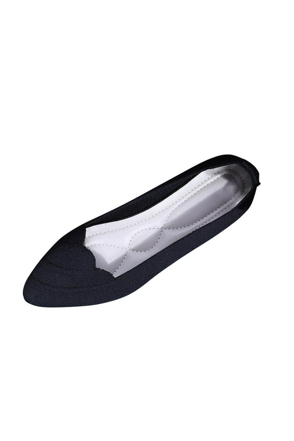 Black Female Open Toe Pointed Flats With Lightweight Mesh, For Various Occasions Easy Wear