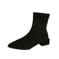 thumbnail image 1 of Black Female Winter Boots With Pointed Toe And Back Zipper Low Heel Construction Ideal For Cold Weather And Fashionable Appearances, 1 of 8
