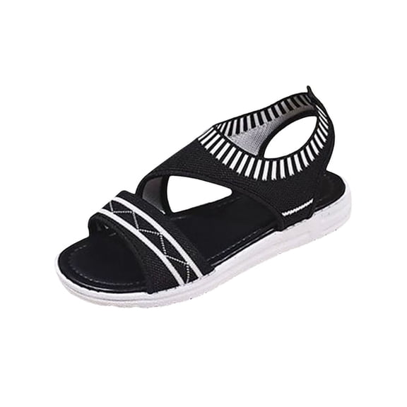 Wdhugt Beach Sandals For Women Casual Comfortable Wedge Heel With Adjustable Strap Outdoor Walking Footwear Pu Material Size 6.5 Us