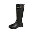 thumbnail image 1 of Black Feminine Fashion Casual Winter Long Boots With Round Toe And Front Lace-Up For Breathable Design, 1 of 8