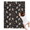 thumbnail image 1 of Black Festive Skull Pattern Blanket,Comfortable Soft Flannel Throw Blanket,All Season,Warm Lightweight Blankets for Sofa Bed Couch Living Room Chair,30"x40", 1 of 4