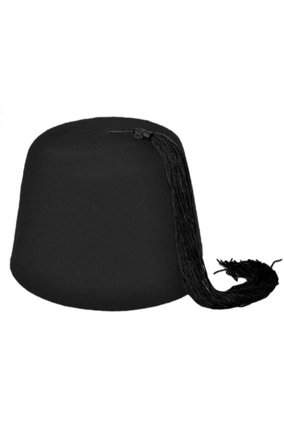 Black Fez with Black Tassel - XL - Black