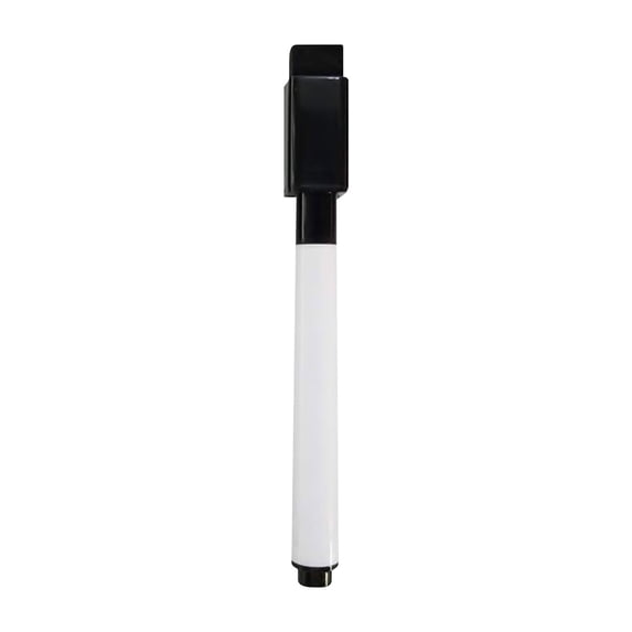 Black Fiber Nib Fine Point Freezer Marker Pens with Eraser, Fast-Drying Ink for Labeling & Food Storage Label, Durable Magnetic Markers For Wood, Plastic, Paper, Metal, 4Pcs(White,4.5x0.3")