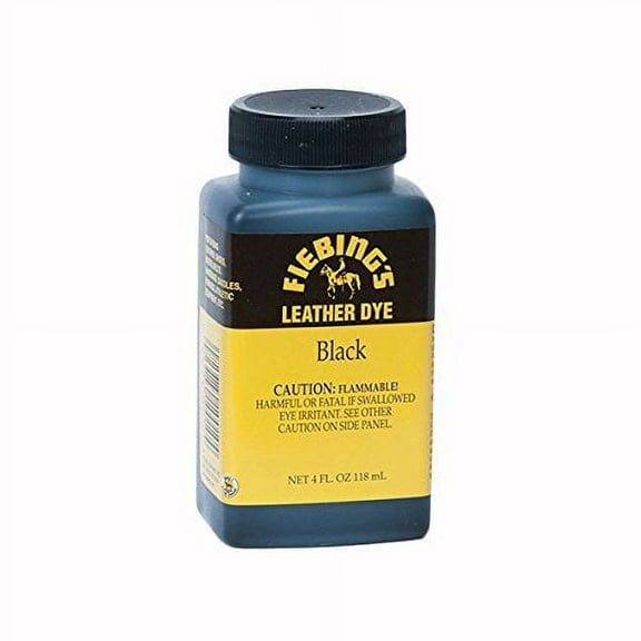 Black Fiebing's Leather Dye 4 Oz with Wool Dauber