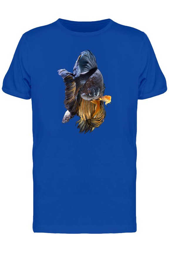 Black Fighting Betta Fish T-Shirt Men -Image by Shutterstock, Male Large