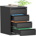 Black File 3 Drawer Mobile File with Lock and Wheels