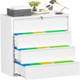 Black File 3 Drawer Mobile File with Lock and Wheels