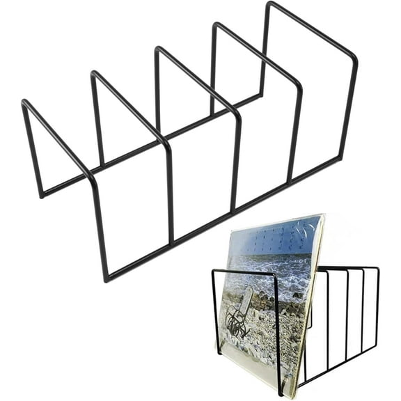 Black File Organizer for Desk with 5 Slot, Heavy Duty Metal Wire Mesh File Rack Sorter for Home Office, Letter Mail Paper Document Folder Desk Accessories, 1 Pcs, 9.84x4.72x4.72"