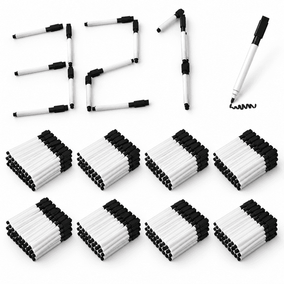 Black Fine Point Tip Dry Erase Markers, 320 Pack, Erasable for Office Home and Events