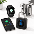 Keyless Key Lock Box Black Fingerprint Padlock, Small Keyless Lock for Cases and Tool Boxes ...