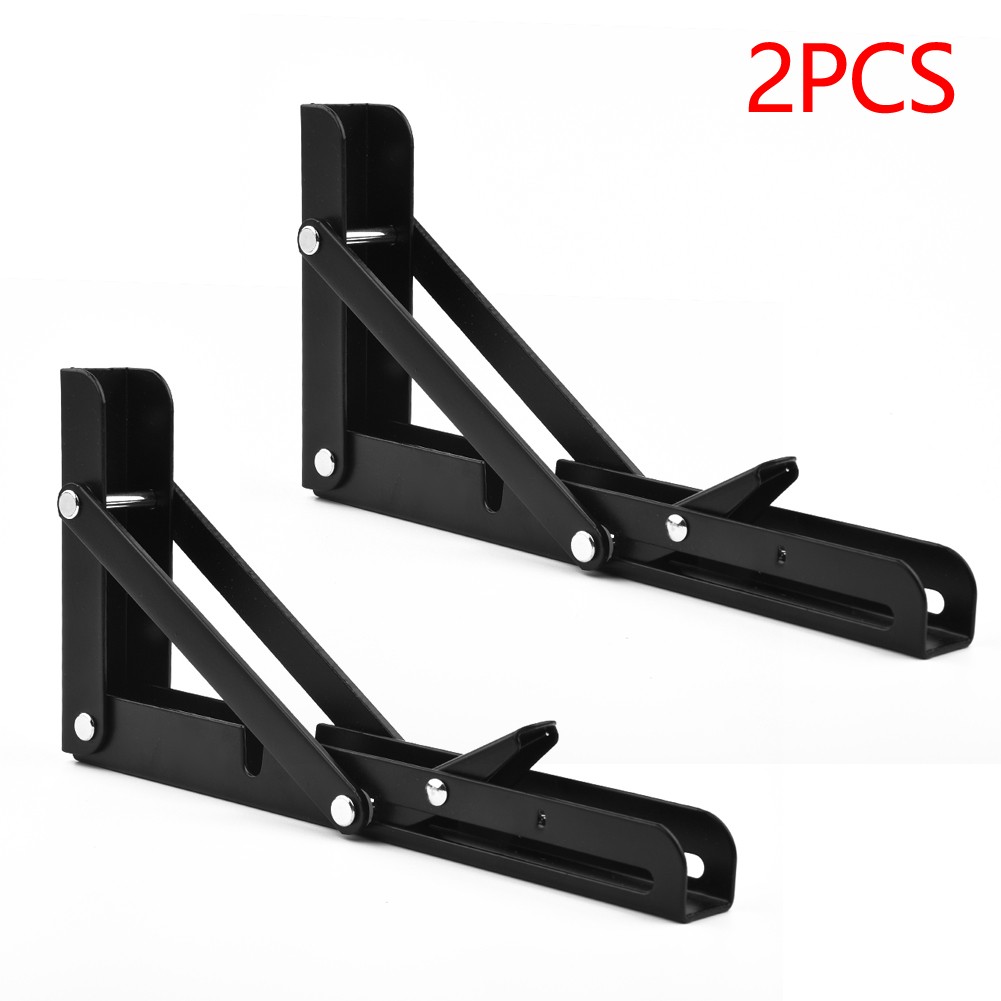 Lusso Conversions Black Sparkle Folding Shelf – With Grey Trim & Brackets – For Caravan/Campervan