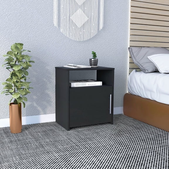 Black Finish Bedside Table - Easy - to - follow Assembly Steps - Bedroom Use - Versatile Function in Home