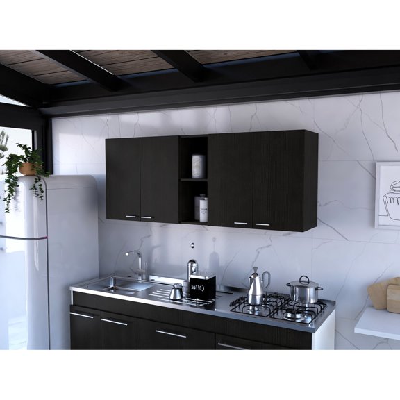 Black Finish - Built-in Holder - Kitchen Island - Keep Utensils Handy